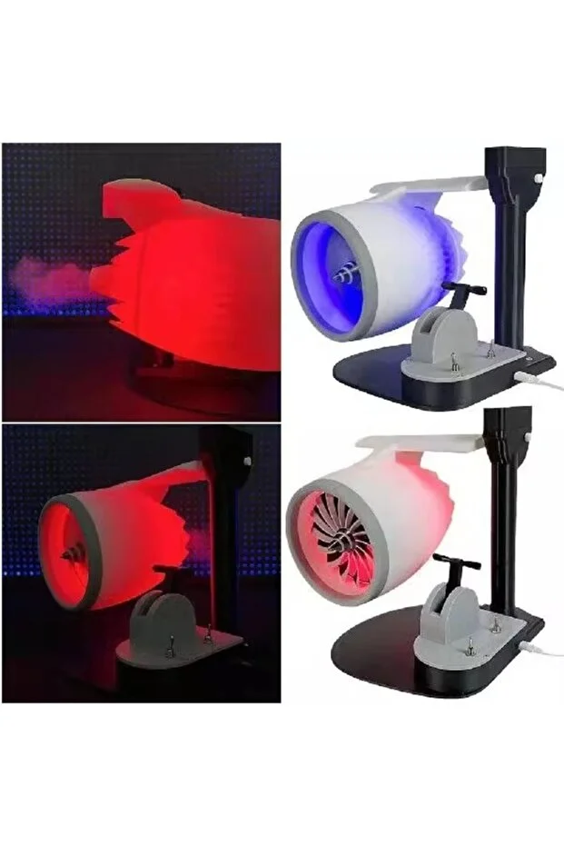 Jet Motor Tasarımlı RGB Hava Nemlendirici Fan USB Masaüstü Buhar Makinesi